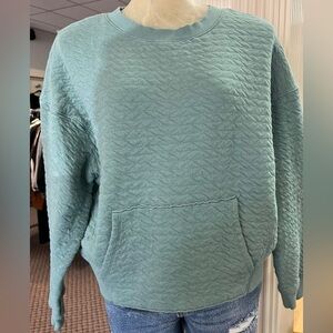 All In Motion Textured Crewneck Pink Sweatshirt large pockets lounge WORN ONCE